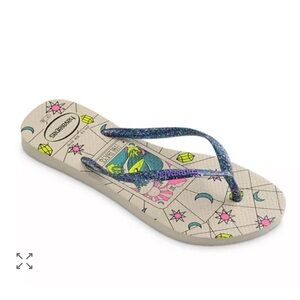 NWT Havaianas Slim Mystic Glitter Strap Tarot & Astrology Flip Flops, Size 9/10